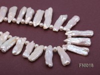Classic White Tooth-shaped and Round Freshwater Pearl Necklace