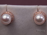 12mm White Flat Freshwater Pearl Earring