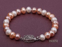 8-9mm AAA colorful flat freshwater pearl bracelet