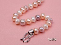 8-9mm white pink and lavender flat freshwater pearl bracelet