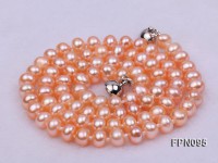 Classic 5-6mm Pink Flat Cultured Freshwater Pearl Necklace
