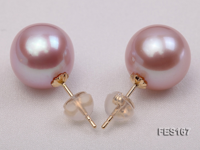11.5mm Lavender Round Freshwater Pearl Earring