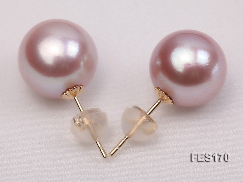 11mm Lavender Round Freshwater Pearl Earring