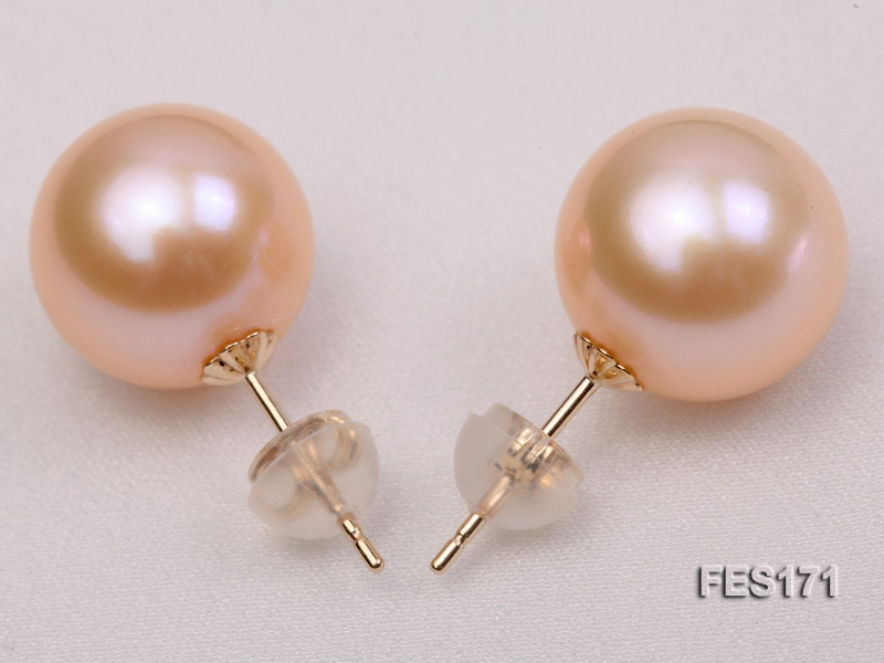 11mm Pink Round Freshwater Pearl Earring