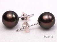8mm Brown Round Freshwater Pearl Earring