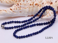 4m Azure Blue Round Lapis Lazuli Beads Necklace