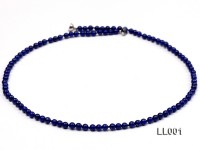 4m Azure Blue Round Lapis Lazuli Beads Necklace