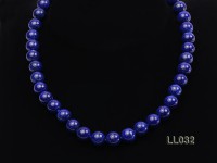 10mm Azure Blue Round Lapis Lazuli Beads Necklace
