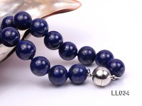 14mm Azure Blue Round Lapis Lazuli Beads Necklace