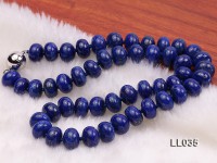 8x12mm Azure Blue Round Lapis Lazuli Beads Necklace