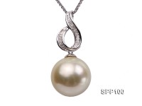 Marvelous Big Golden South Sea Pearl Pendant with 18k Gold and Diamond
