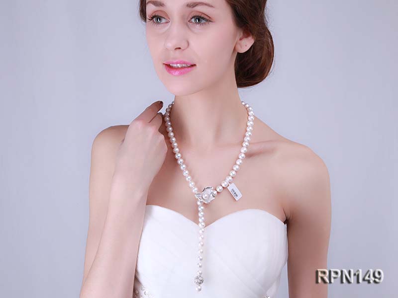 Classic 9-10mm AAA White Round Edison Pearl Necklace