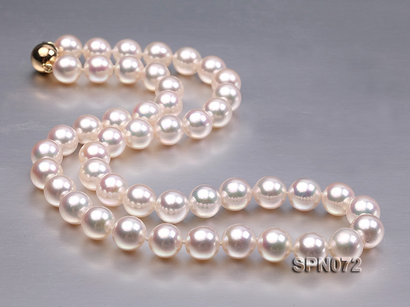 AAA Top Quality 8.5-9mm Akoya Pearl Necklace in 14k Gold