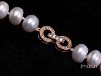 Freshwater Cultured White 9-11mm flat Pearl Necklace