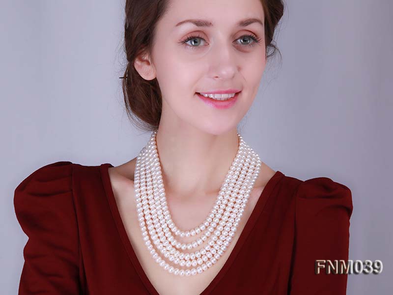 Multi-strand White freshwater pearl necklace