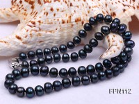 Classic 7-8mm Dark-blue Flat Cultured Freshwater Pearl Necklace