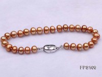 7-8mm Brown Flat Freshwater Pearl Necklace and Bracelet Set