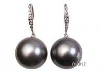 Gorgeous 15mm Tahitian Pearl Earring with 14k Gold