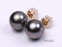 Delicate 11mm Tahitian Pearl Earring with 14k Gold Post