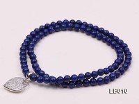 4mm Azure Blue Round Lapis Lazuli Beads Elasticated Bracelet