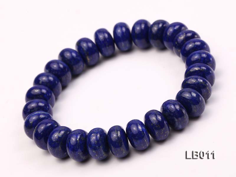 6x10mm Azure Blue Lapis Lazuli Beads Elasticated Bracelet