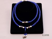 8mm Azure Blue Round Lapis Lazuli Prayer Beads Strand