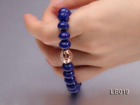 7.5x10mm Azure Blue Lapis Lazuli Beads Elasticated Bracelet