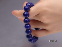 12mm Azure Blue Round Lapis Lazuli Beads Elasticated Bracelet
