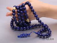 12mm Azure Blue Round Lapis Lazuli Prayer Beads Necklace