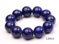 20mm Azure Blue Round Lapis Lazuli Beads Elasticated Bracelet