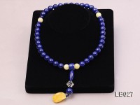 12mm Azure Blue Round Lapis Lazuli Pray Beads Strand