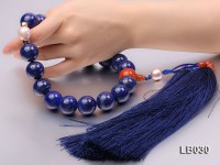 20mm Azure Blue Round Lapis Lazuli Pray Beads Strand