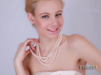 3 strand  White freshwater pearl necklace