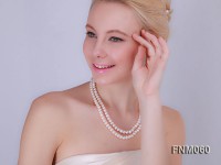 2 strand  White  freshwater pearl necklace