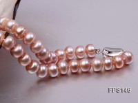 9-10mm Lavender Flat Freshwater Pearl Necklace, Bracelet and Stud Earrings Set