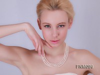 3 strands White freshwater pearl necklace