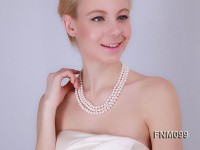 3 strand White freshwater pearl necklace