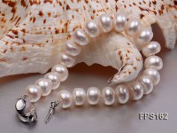 10-11mm AA White Flat Freshwater Pearl Necklace and Bracelet Set