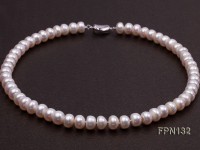 Classic 10-11mm White Flat Cultured Freshwater Pearl Necklace