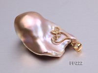 25x35mm Top-grade Baroque Freshwater Pearl Pendant with an 18k Gold Pendant Bail
