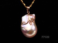 22x28mm Top-grade Baroque Freshwater Pearl Pendant with an 18k Gold Pendant Bail