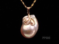 20x28mm Top-grade Baroque Freshwater Pearl Pendant with an 18k Gold Pendant Bail