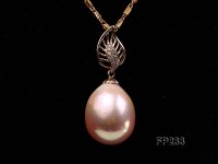18x20mm Top-grade Drop-shaped Freshwater Pearl Pendant with an 18k Gold Pendant Bail