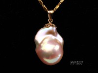 20x25mm Baroque Top-grade Freshwater Pearl Pendant with an 18k Gold Pendant Bail