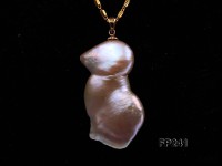 20x38mm Unique Top-grade Freshwater Pearl Pendant with a 14k Gold Pendant Bail