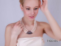 3 strand white freshwater pearl necklace