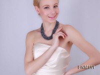 3 strand  black freshwater pearl necklace
