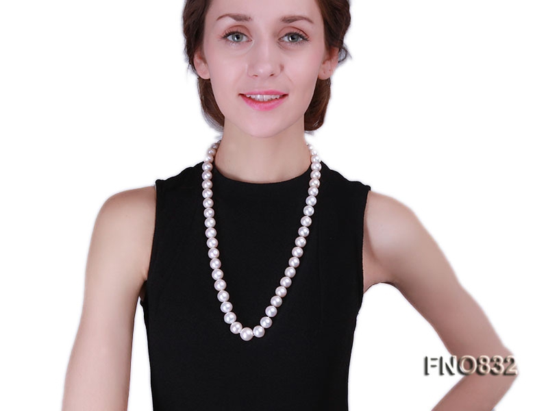 12-15mm Round White Freshwater Pearl Necklace