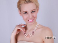 6-7mm Three-Strand Flat Freshwater Pearl Necklace