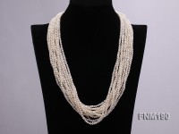 Multi strands freshwater cultures white pearl necklace